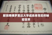 揭开南佛罗里达大学成绩单的神秘面纱