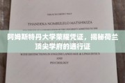 荷兰顶尖学府通行证，阿姆斯特丹大学荣耀凭证背后的故事
