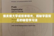 俄亥俄学霸修炼手册，揭秘学霸高分背后的独门秘籍