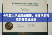 揭开学霸真面目，卡尔顿大学成绩单中的不为人知秘密