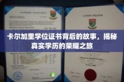揭开卡尔加里学历证书的神秘面纱，一段荣耀之旅的幕后传奇