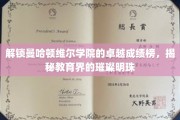 揭开曼哈顿维尔学院的辉煌成就之谜