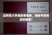 迈阿密学霸养成记，成绩单背后的神秘力量大揭秘