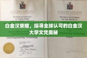 解码白金汉荣耀，揭秘全球瞩目的大学文凭之谜