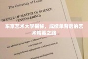 解码东京艺术精英，揭秘成绩单背后的艺术求学之路
