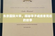 揭秘东京国际大学，学子成绩单背后的励志篇章
