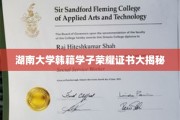 湘韵国际风采，湖南大学韩籍学子荣耀证书背后的故事