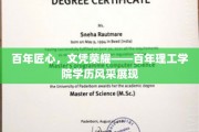百年传承，荣耀加冕——百年理工学院辉煌学历成就巡礼