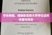 卧龙岗学位荣耀，一纸证书，见证学术与风华并重