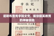 诺斯布鲁克学院文凭，开启精英教育之门