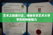 东京艺术大学学历，开启艺术殿堂的尊贵钥匙