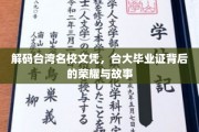 探寻台大荣耀，解码台湾顶尖学府文凭背后的传奇与梦想