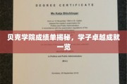 贝克学院学子风采大揭秘，卓越成绩单背后的故事