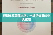 解锁东京国际大学，一纸学位证的非凡旅程