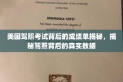 揭秘美国驾照考试，背后的成绩单与真实数据大曝光