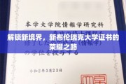 迈向未来巅峰，新布伦瑞克大学证书成就非凡时刻