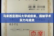 马大成绩单大揭秘，探寻学术实力与辉煌成就的秘密