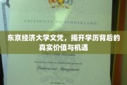 东京经济大学文凭，解锁你的职业新篇章，揭秘学历背后的无限可能