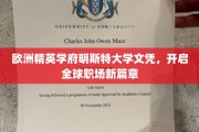 欧洲精英学府明斯特大学毕业证书，助力全球职场华丽转身