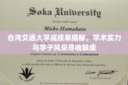 台交大成绩单曝光，揭秘学术精英与青春风采的完美融合