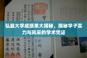 弘益学子风采展现，揭秘成绩单背后的学术实力与荣耀