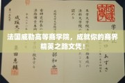 法国威勒商学院，开启商界领袖的荣耀征程，成就非凡未来！