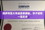 维多利亚大学学子风采大曝光，揭秘成绩单背后的卓越成就