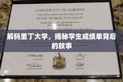 里丁大学成绩单，探寻隐藏在数字背后的青春轨迹