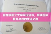 新加坡国立大学学位，通往全球教育殿堂的荣耀通行证
