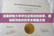 德累斯顿大学学位证背后的传奇，探寻欧洲顶尖学府的学术辉煌之旅