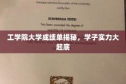 工院学霸秘籍大公开，揭秘大学成绩单背后的实力对决