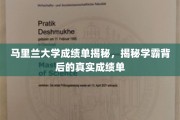 马里兰学霸真容，揭秘那些鲜为人知的成绩单细节