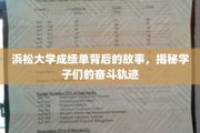 浜松大学成绩单背后的故事，揭秘学子们的奋斗轨迹
