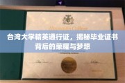 解码台大精英通行证，毕业证书中的荣耀与未来憧憬