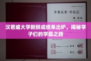 汉若威学子风采，揭秘学霸背后的独特学习之道