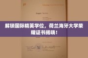 荷兰海牙大学独家荣耀，全球精英学位证书盛大亮相！