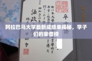 阿拉巴马大学学子荣耀榜，揭秘辉煌成绩背后的故事