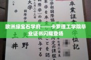 卡罗理工学院荣耀启航，欧洲绿宝石学府毕业证书璀璨亮相