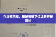 乔治敦传奇，名校学位证的隐秘之光
