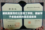探索英属哥伦比亚理工学院，学子辉煌背后的秘密档案