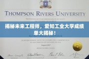 探索未来工程师风采，爱知工业大学成绩单背后的故事
