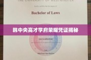 韩中央学府精英证书背后的荣耀秘密大公开