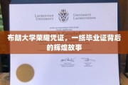 布朗大学荣耀凭证，揭秘一纸毕业证背后的传奇历程