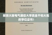 揭秘大阪电气通信大学，坚固如金的学位证书背后故事