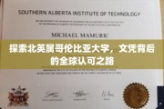 穿越全球视野，揭秘北英属哥伦比亚大学文凭的国际化影响力