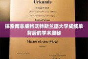 解码南非威特沃特斯兰德大学成绩单，揭秘学术卓越的秘密通道