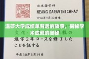 探寻温莎大学成绩单背后的传奇，解码学术辉煌的秘诀