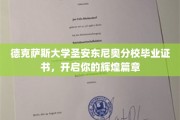 德克萨斯大学圣安东尼奥分校证书，成就非凡人生新篇章