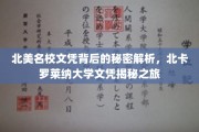 揭开北美顶尖学府文凭的神秘面纱，深度探秘北卡罗莱纳大学文凭之旅