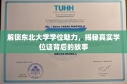 东北大学学位证背后的秘密，探寻学历证书的非凡旅程